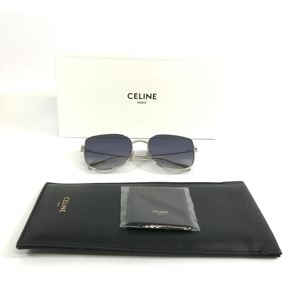 Celine Sunglasses CL40174U 16W Silver Cat Eye Frames w Gradient Dark Gray Lenses